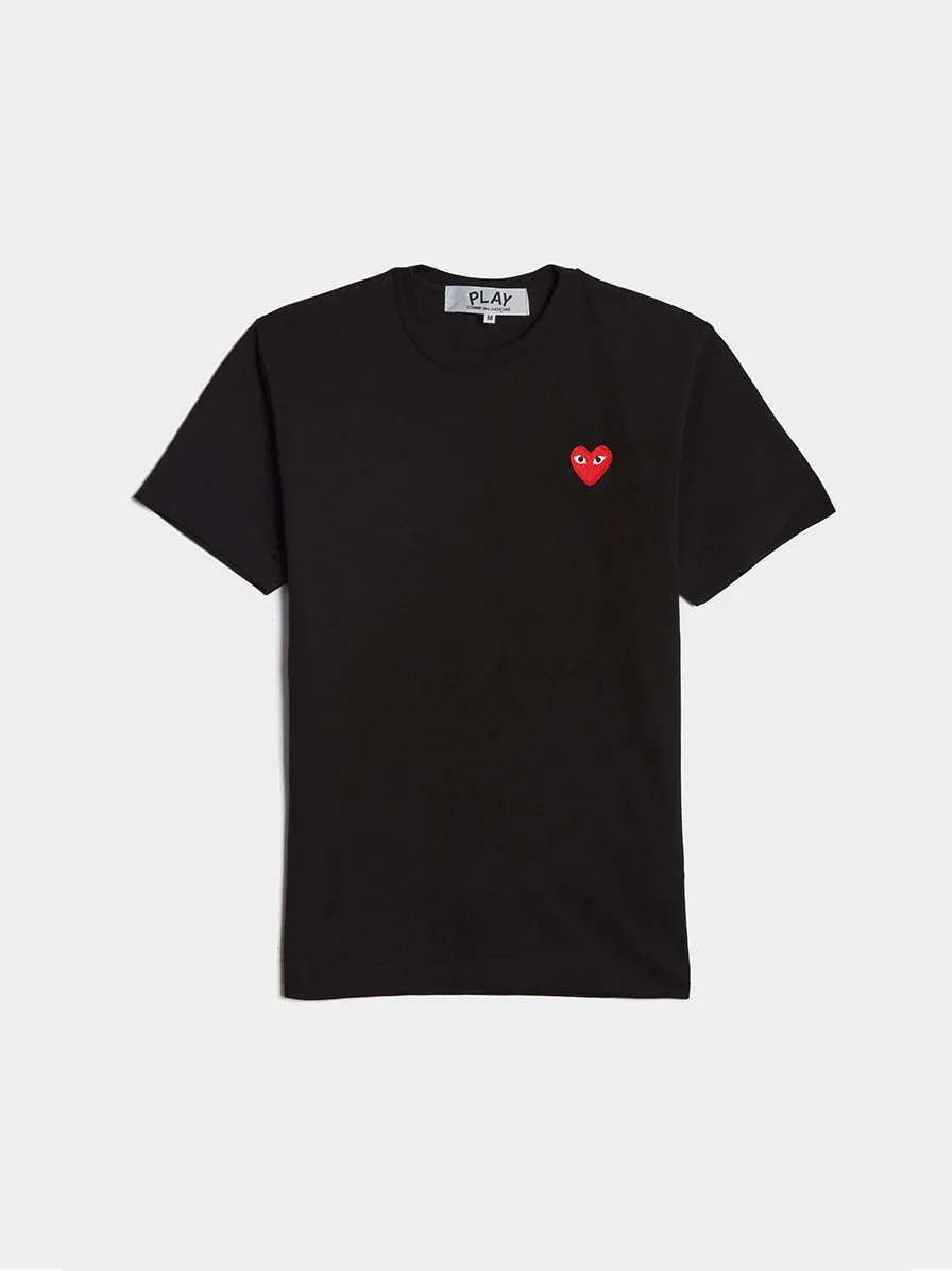 Men Red Heart Play T-Shirt, Black