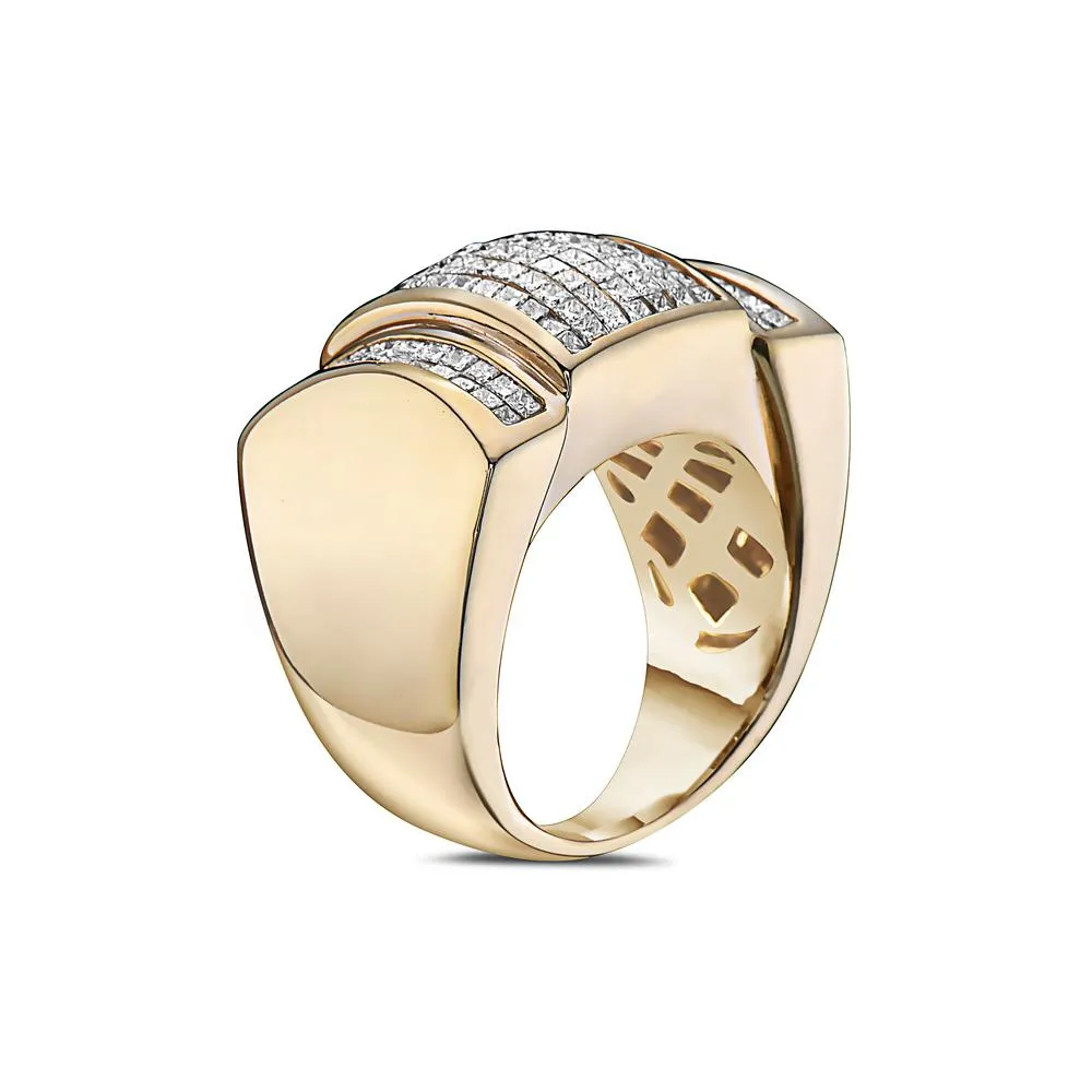 Men's 14K Yellow Gold Ring with 2.44 CT Diamonds