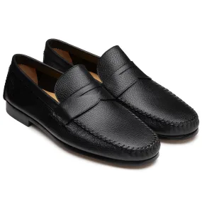 Men's Black Casual Leather Moccasin Shoes