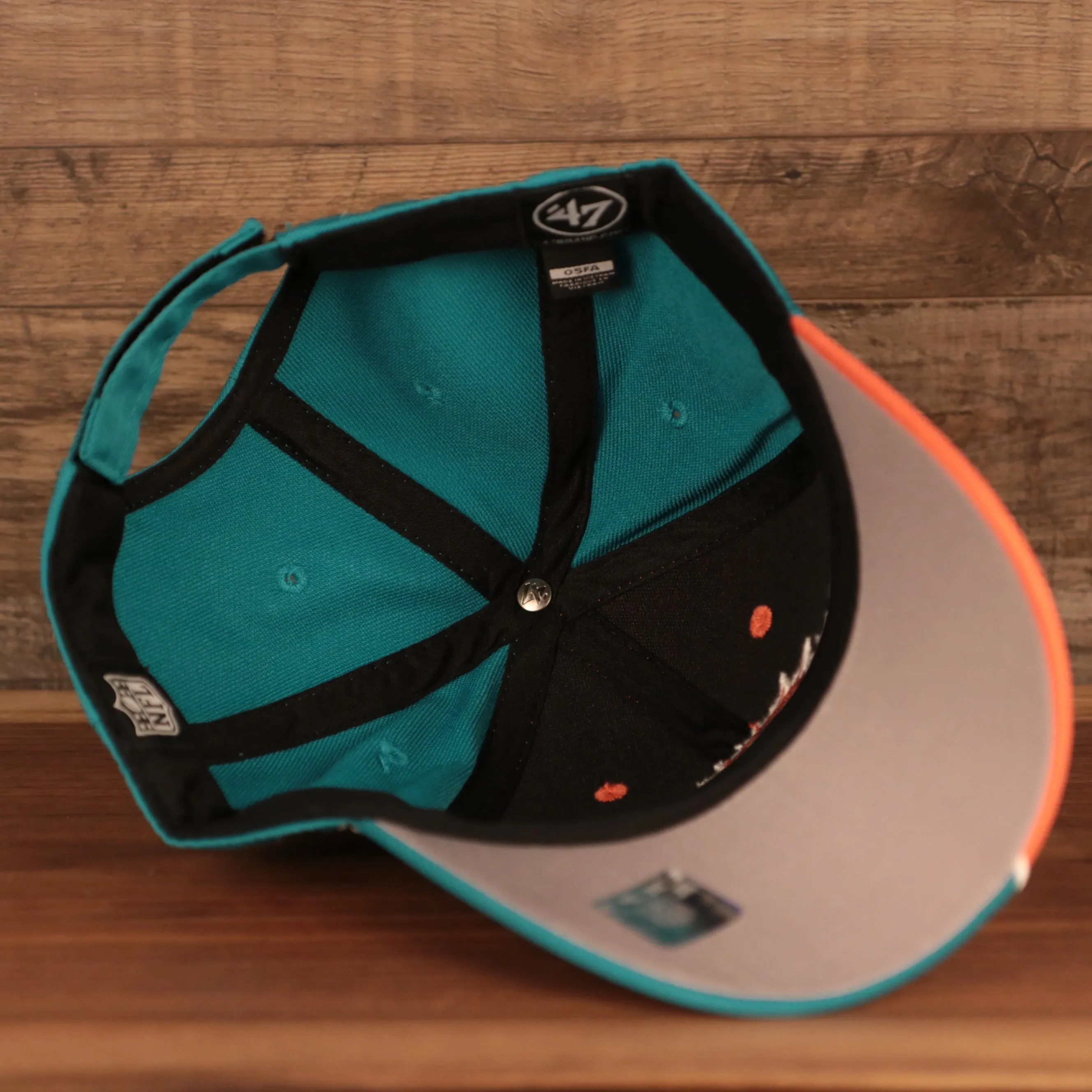 Miami Dolphins Orange and Teal Adjustable Dad Hat