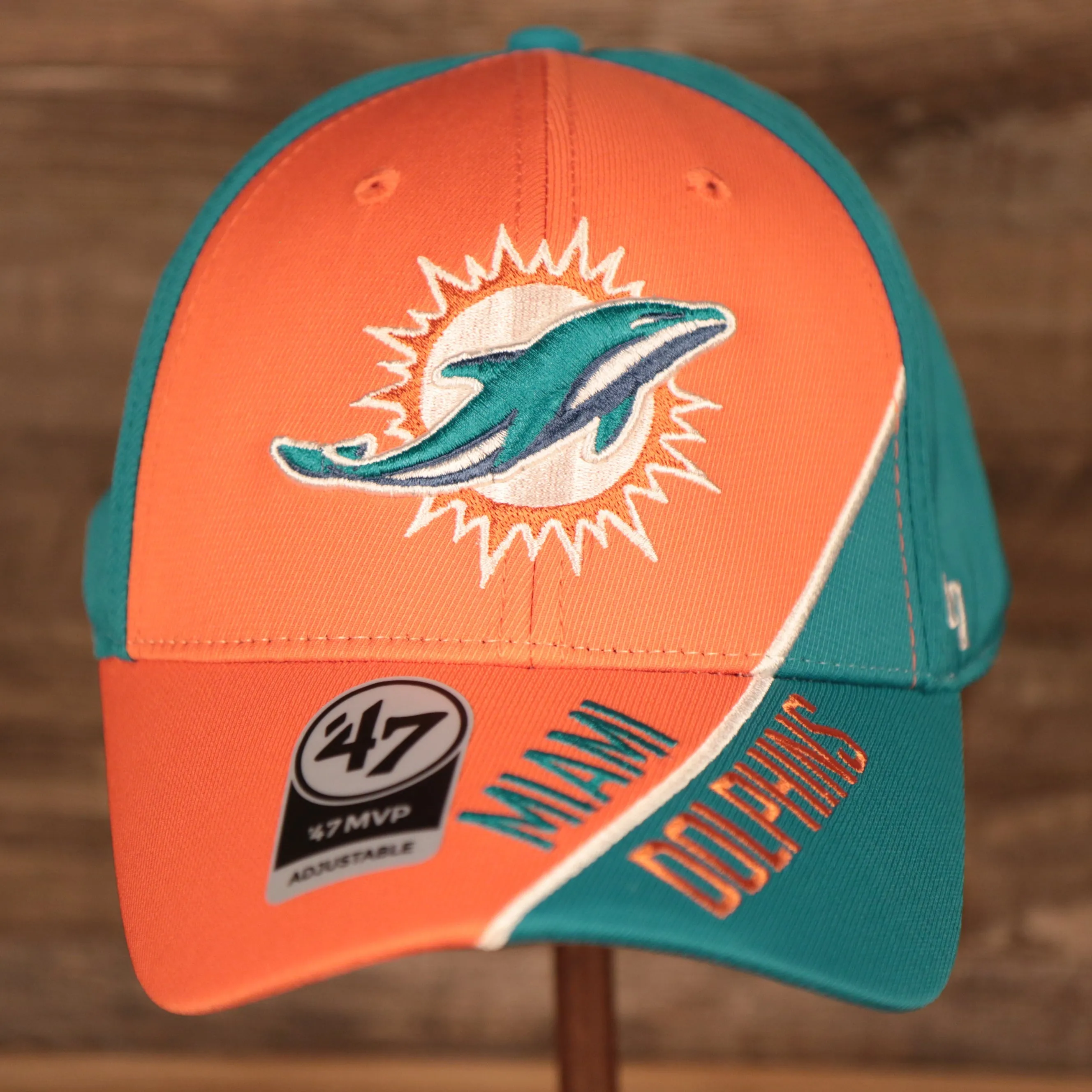 Miami Dolphins Orange and Teal Adjustable Dad Hat