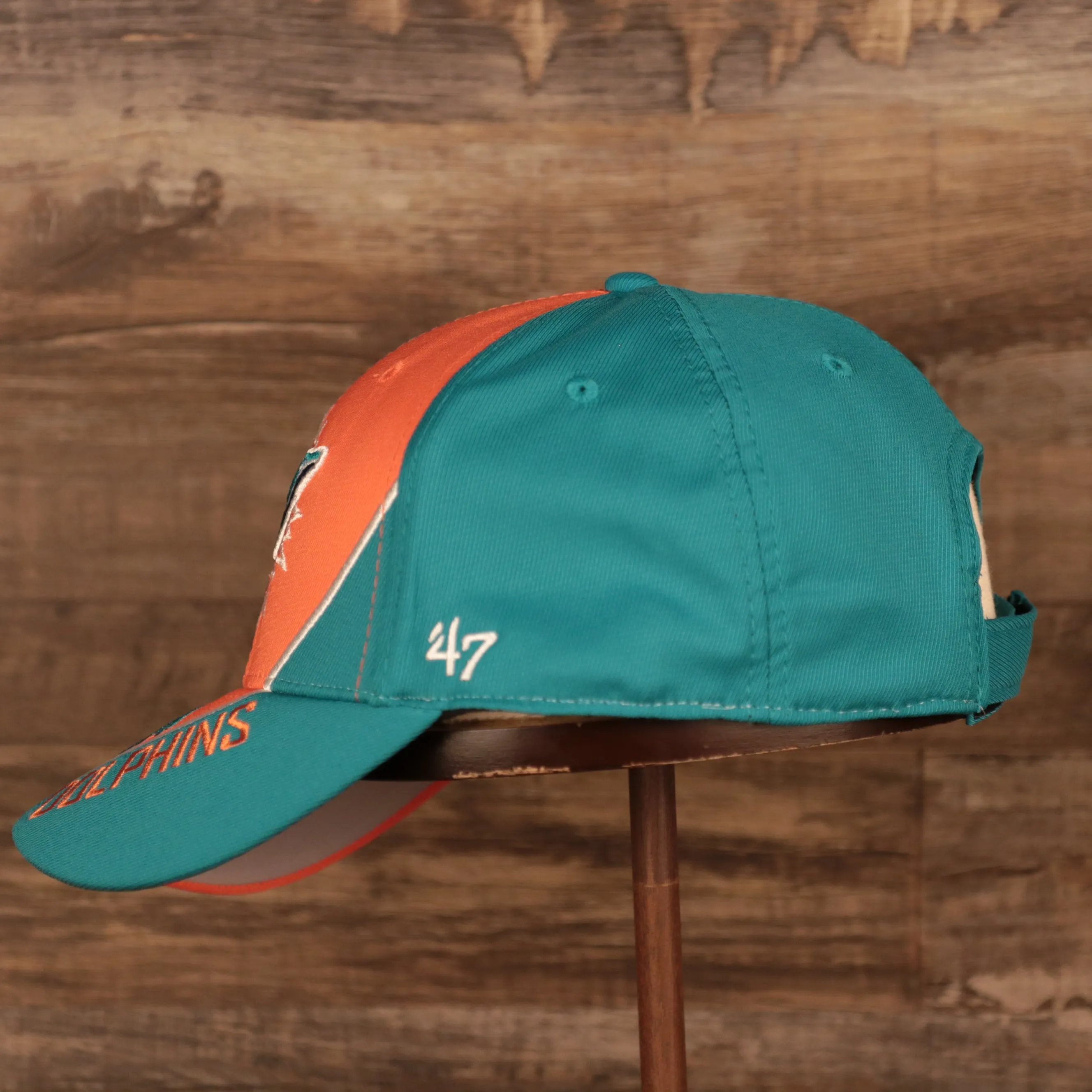 Miami Dolphins Orange and Teal Adjustable Dad Hat