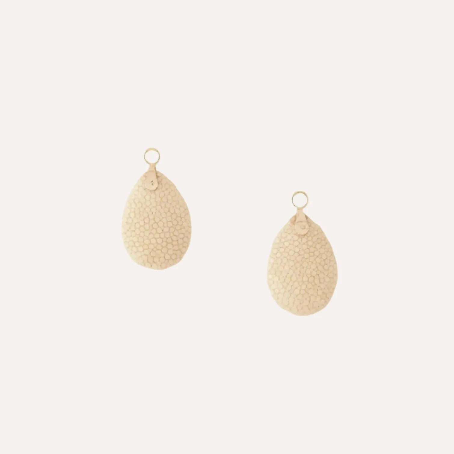 Mini White Coffee Stingray Earring Drops