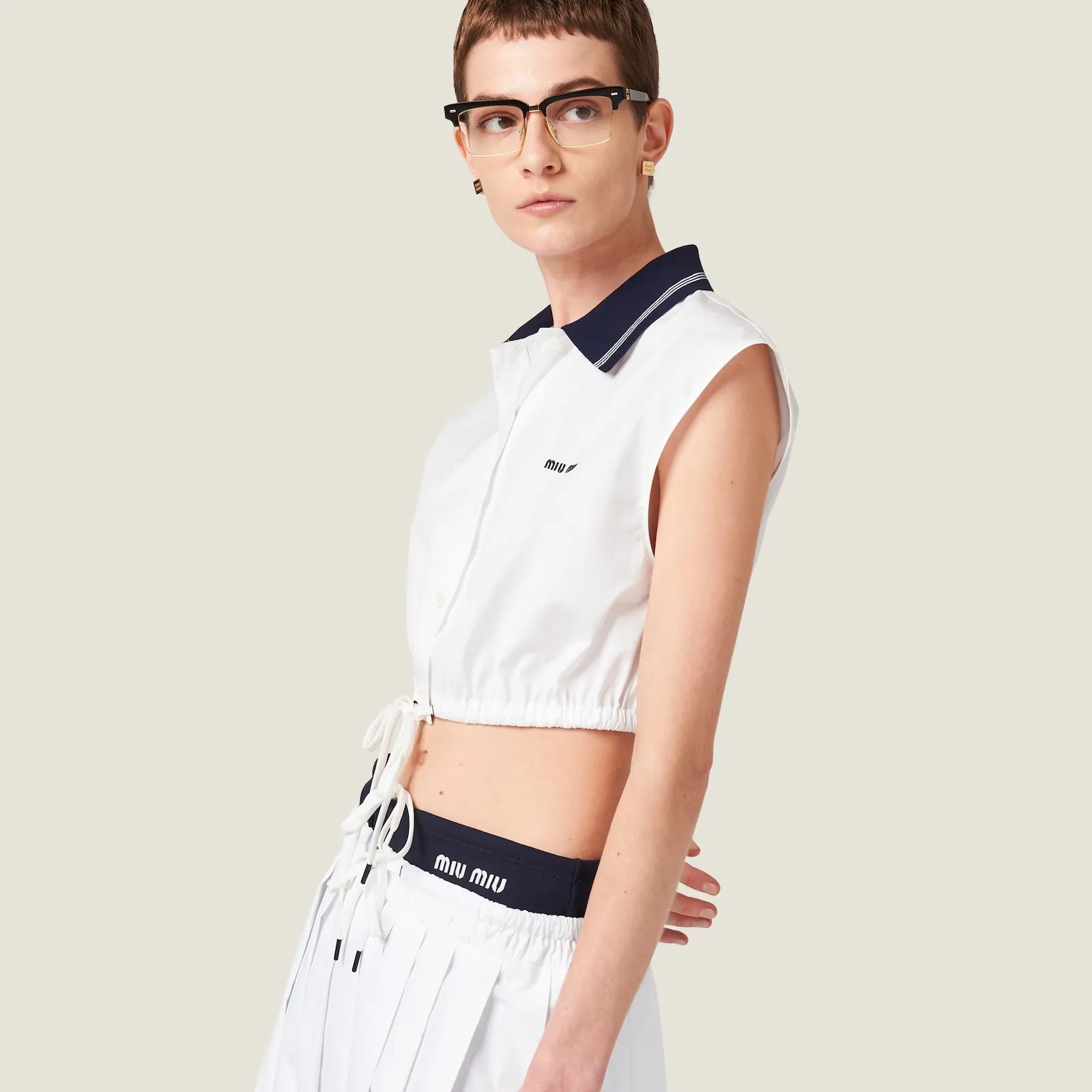 MiuMiu  |Casual Style Sleeveless Cotton Elegant Style Bridal Logo