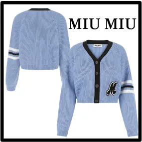 MiuMiu  |Casual Style Street Style Logo Cardigans