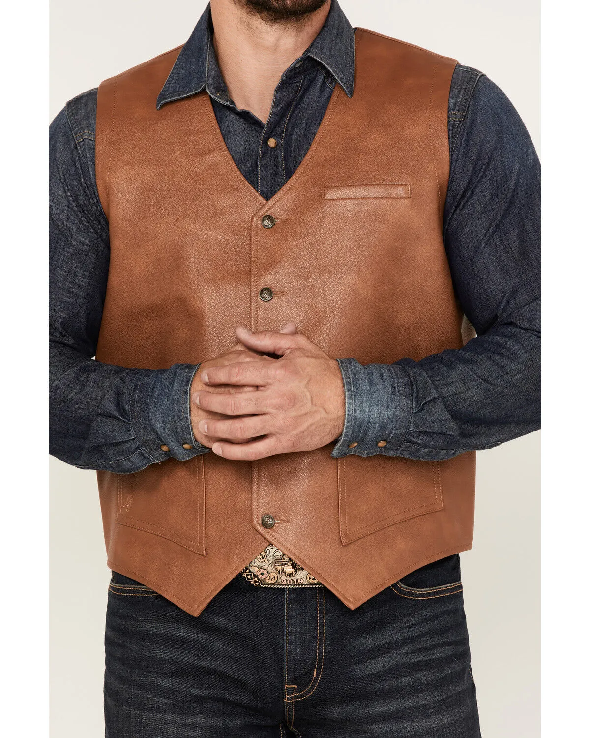 Moonshine Spirit Men's Redhawk Woven Button Down Western Vest