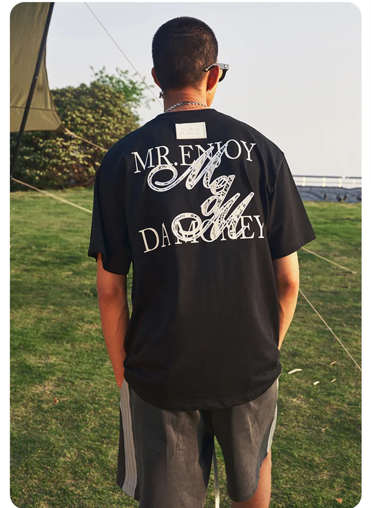 MR. ENJOY DA MONEY  |Crew Neck Paisley Unisex Cotton Short Sleeves