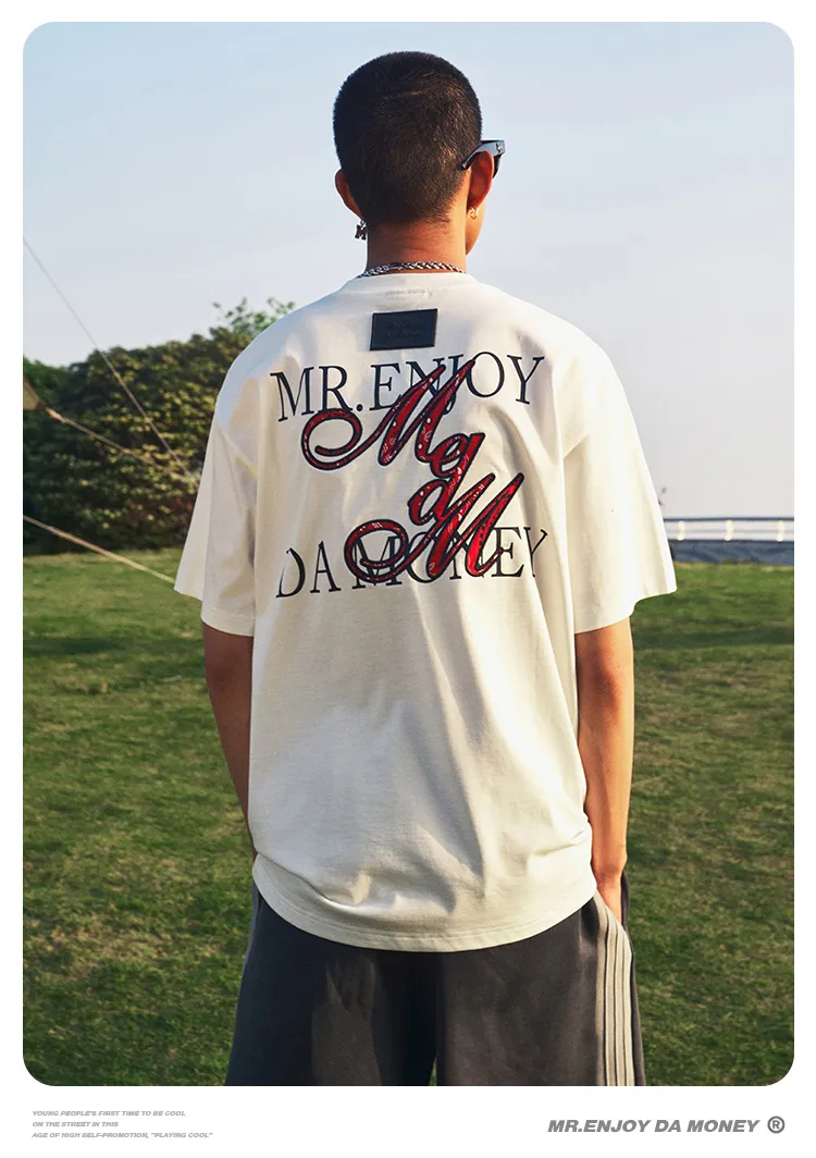 MR. ENJOY DA MONEY  |Crew Neck Paisley Unisex Cotton Short Sleeves