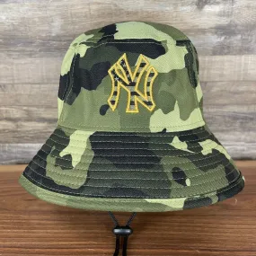 New York Yankees 2022 Armed Forces Day / Memorial Day Side Patch Boonie Bucket Hat | Camo