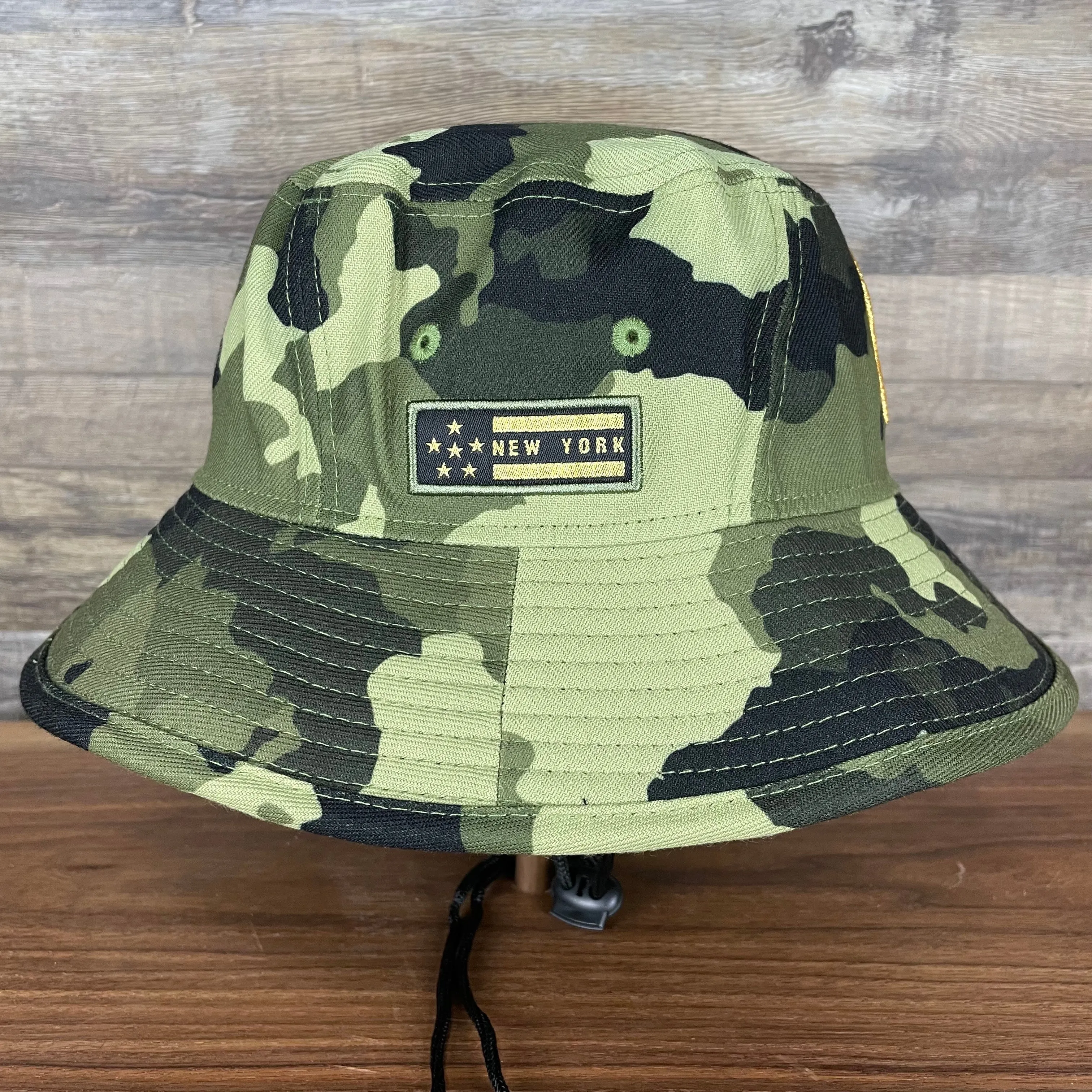 New York Yankees 2022 Armed Forces Day / Memorial Day Side Patch Boonie Bucket Hat | Camo