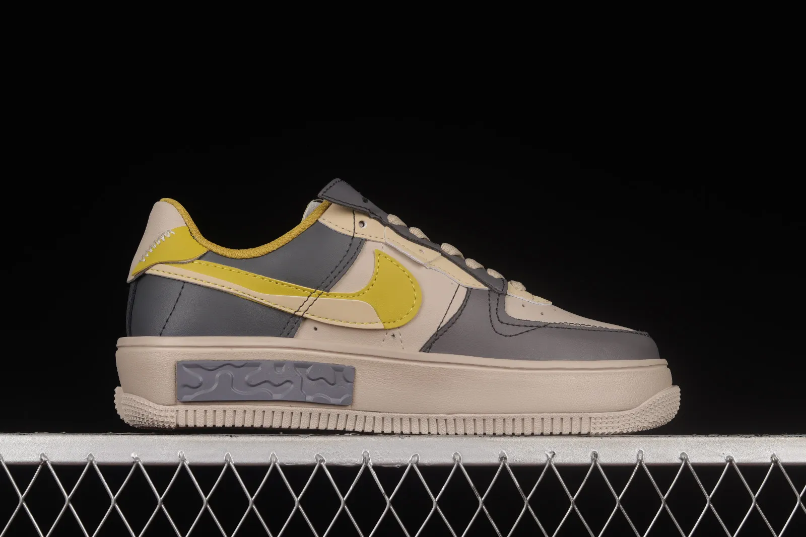 Nike Air Force 1 Fontanka Low Dark Wolf Grey Yellow CW6688-602