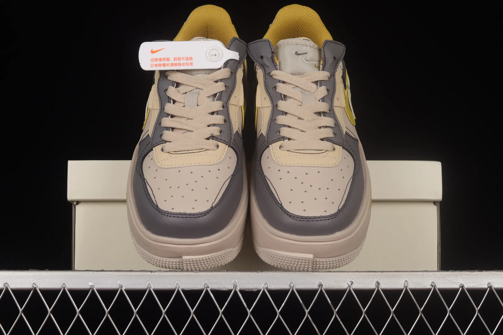 Nike Air Force 1 Fontanka Low Dark Wolf Grey Yellow CW6688-602