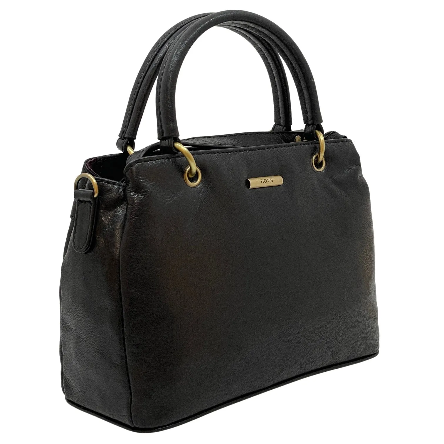 Nova 6145 Leather Ring Handle Handbag