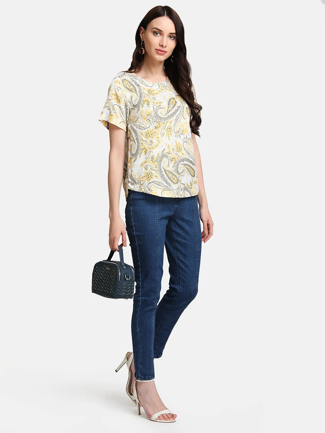 Paisley Printed Jacquard Top