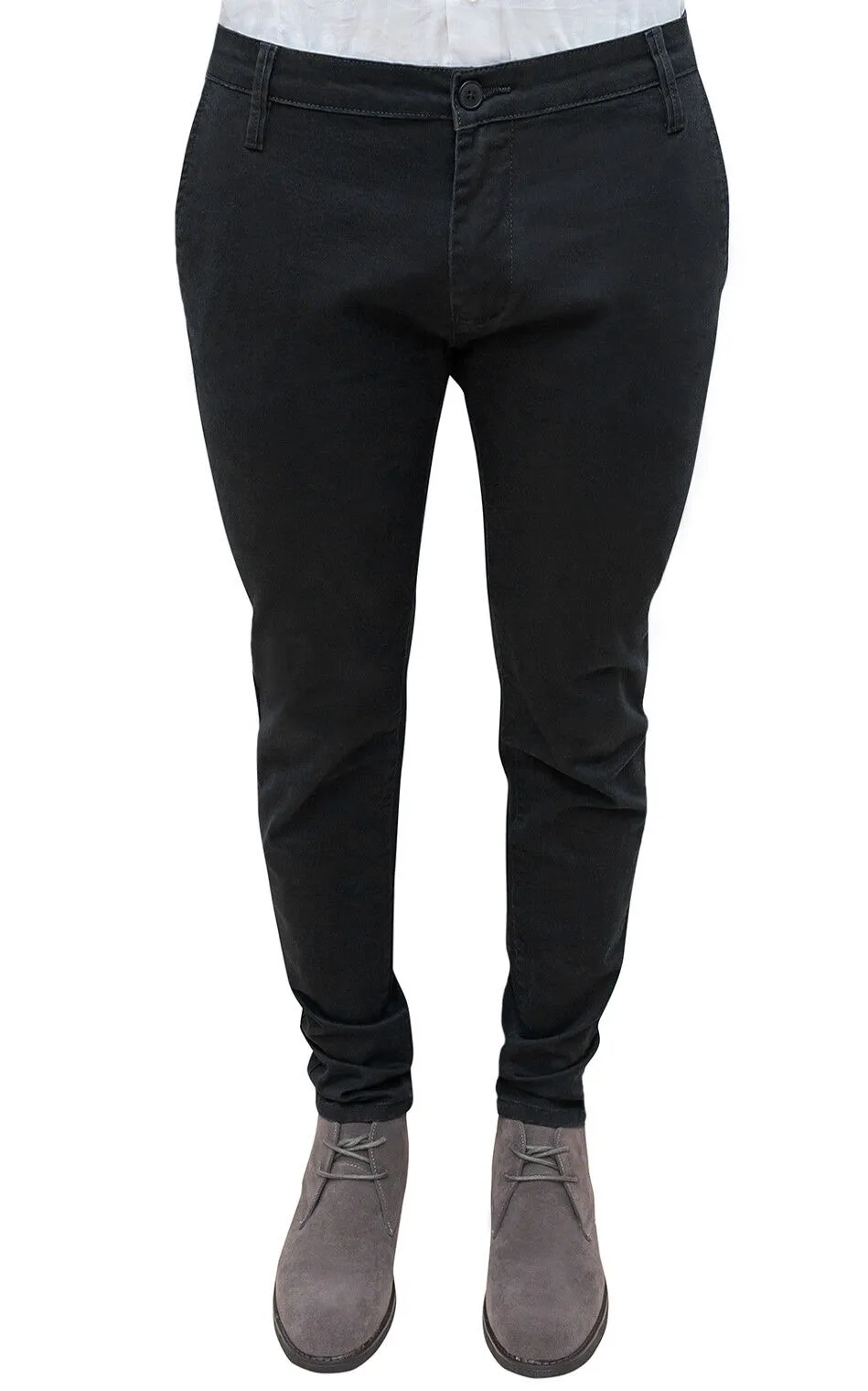 Pantalone uomo sartoriale casual nero invernale in cotone da 42 a 60