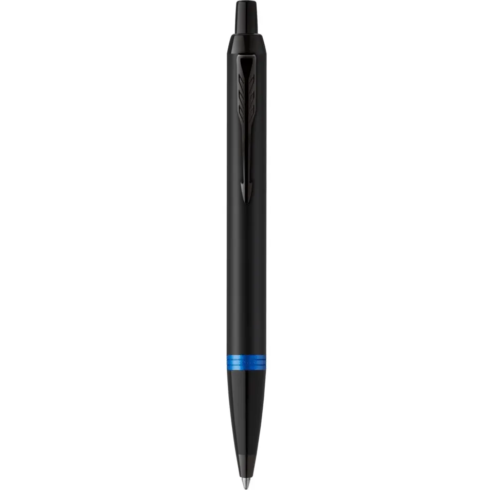 Parker IM Professional Ballpoint Pen Satin Black Vibrant Blue Ring Gift Box