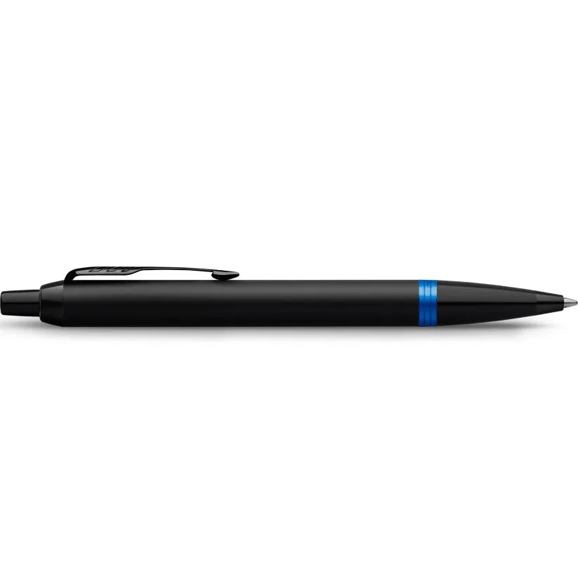 Parker IM Professional Ballpoint Pen Satin Black Vibrant Blue Ring Gift Box