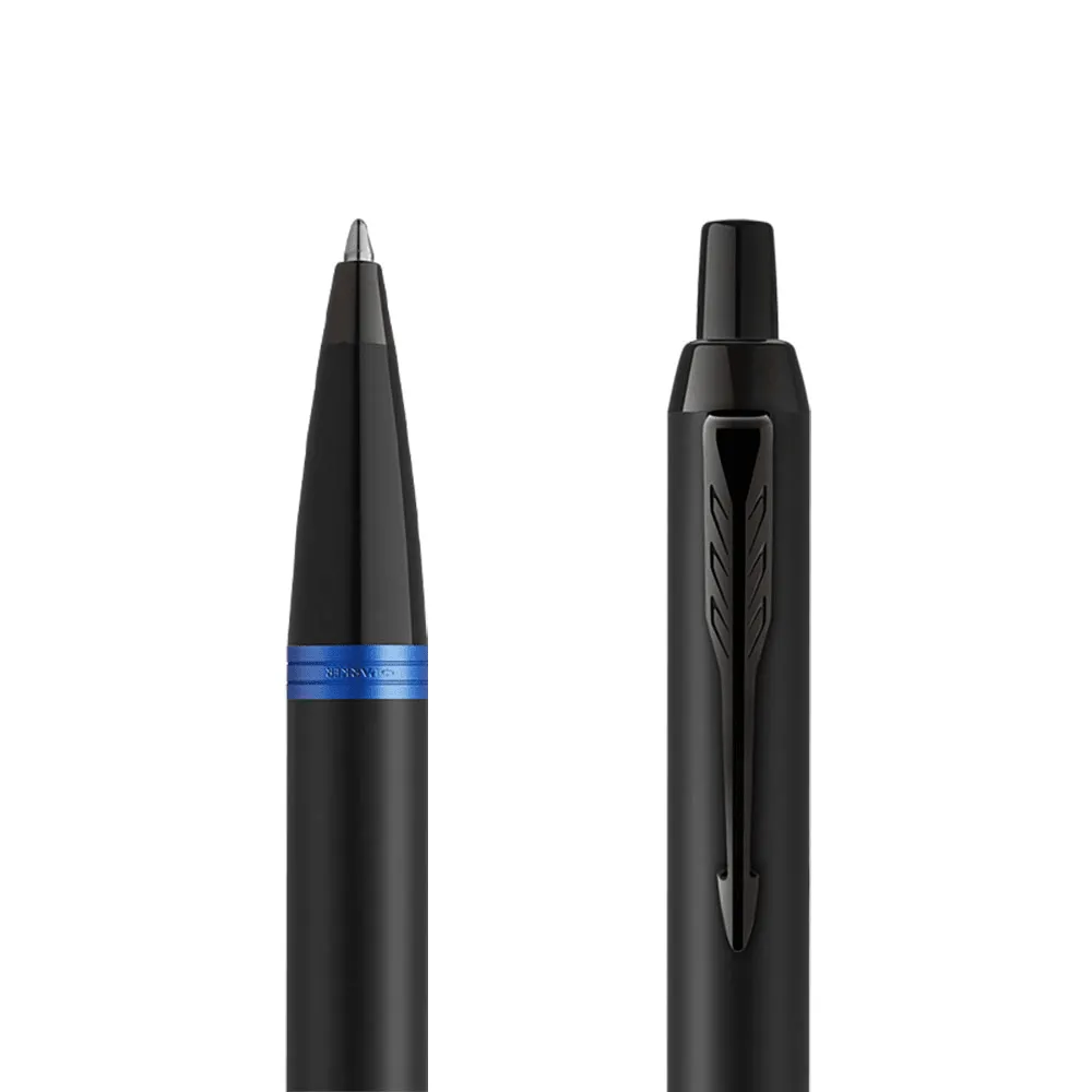 Parker IM Professional Ballpoint Pen Satin Black Vibrant Blue Ring Gift Box