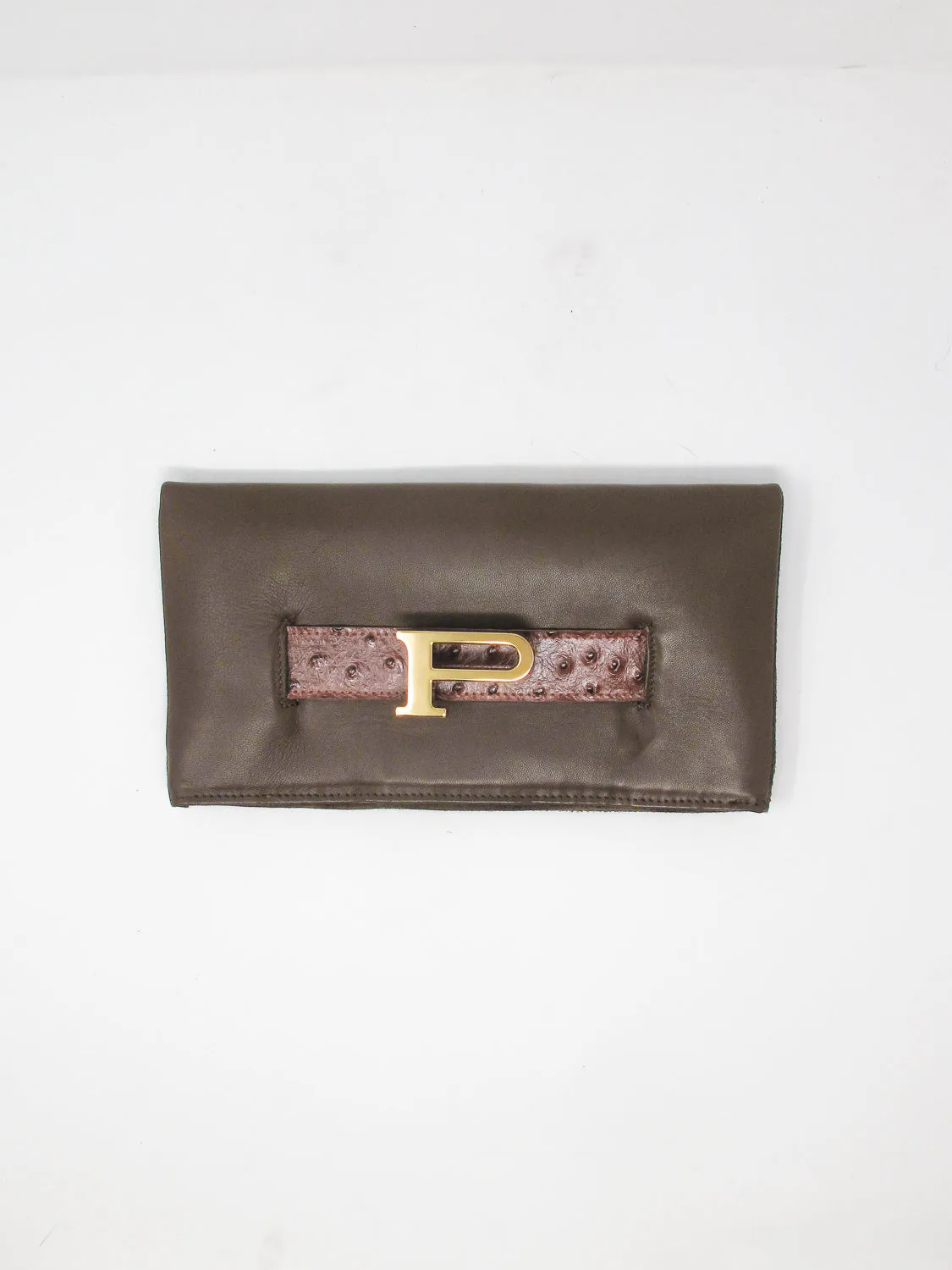 POCHETTE PELLE CON INIZIALE