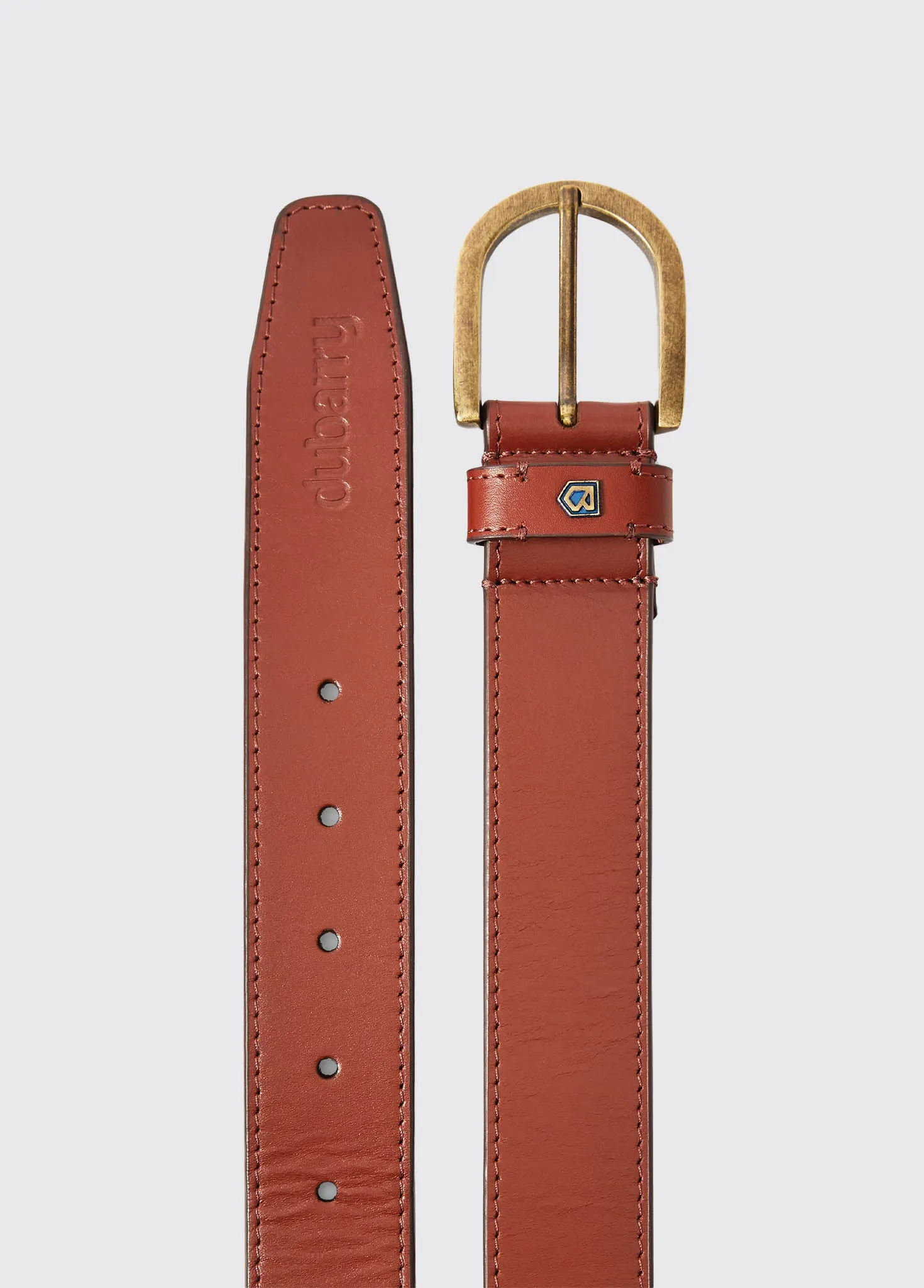 Porthall Mens Leather Belt - Chestnut