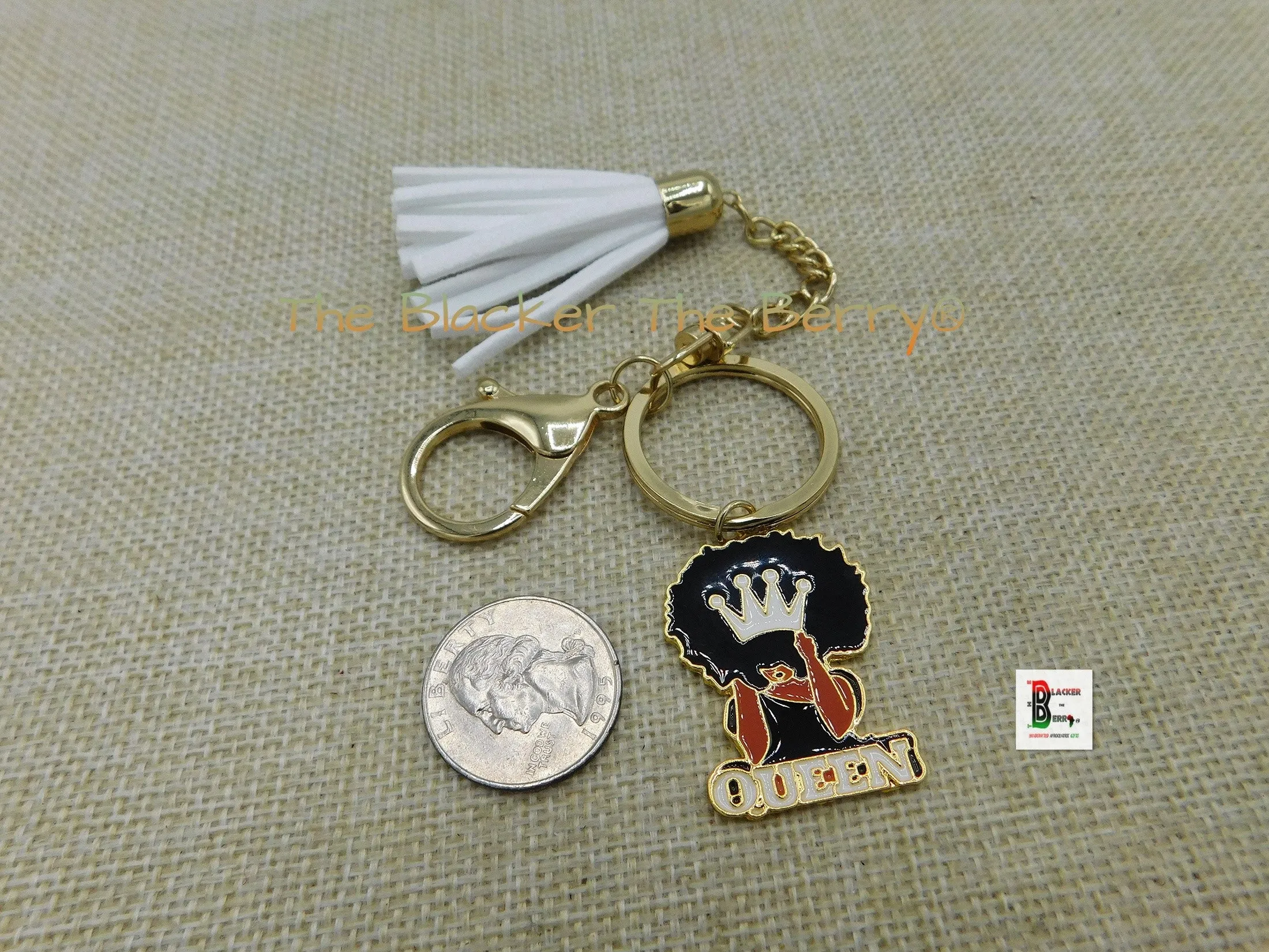 Queen Keychain Black White Gold Gift Ideas Black Owned