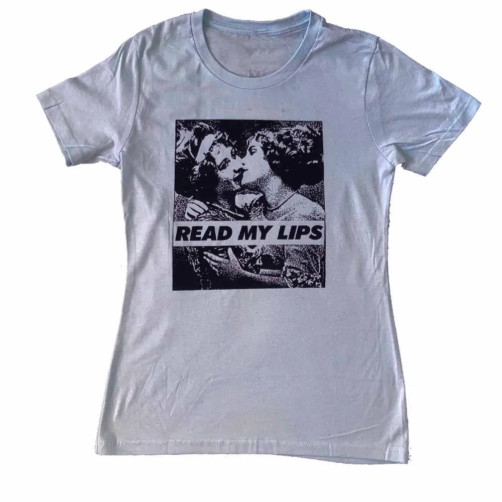 Read My Lips Vintage Women Femme fit T-Shirt Supporting Rainbow Railroad