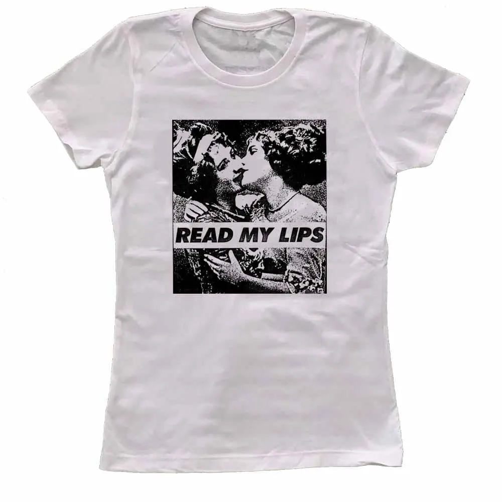 Read My Lips Vintage Women Femme fit T-Shirt Supporting Rainbow Railroad