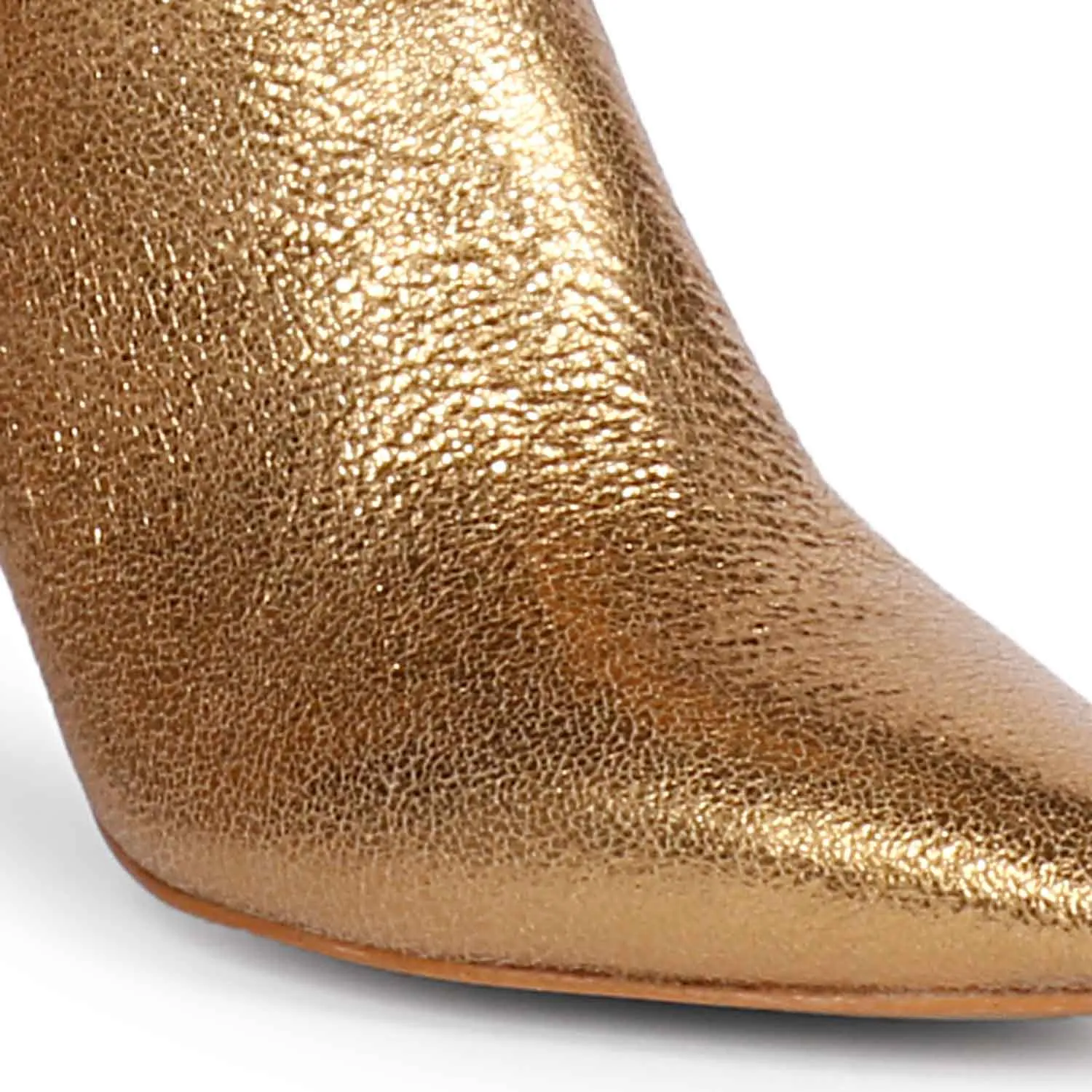 Saint Nayeli Gold Metallic Leather calf Length Slouch Boots