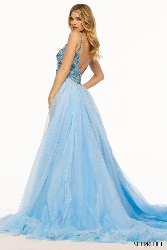 Sherri Hill 56018 - V-Neck Organza Overskirt Evening Gown