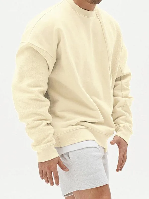 Solid Crew Neck Men Sweatshirt