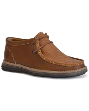 Stetson Men's Wyatt Oiled Bullhide Vamp Lace-Up Casual Chukka Shoes - Moc Toe