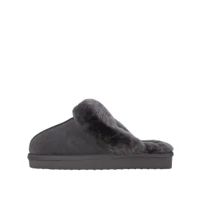 SUZIE GREY SHEEPSKIN SLIPPER MULE