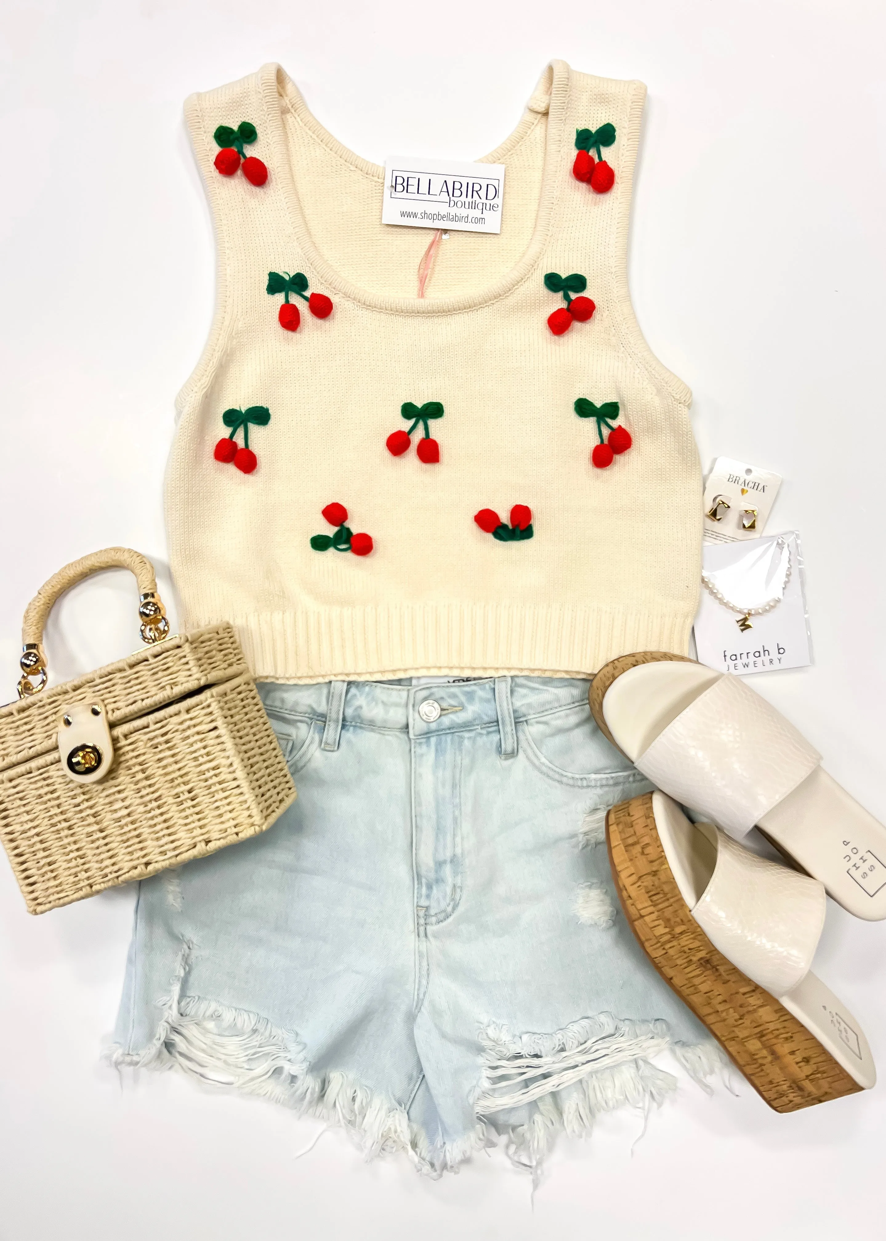 Sweet Summertime Cherry Top | Ivory