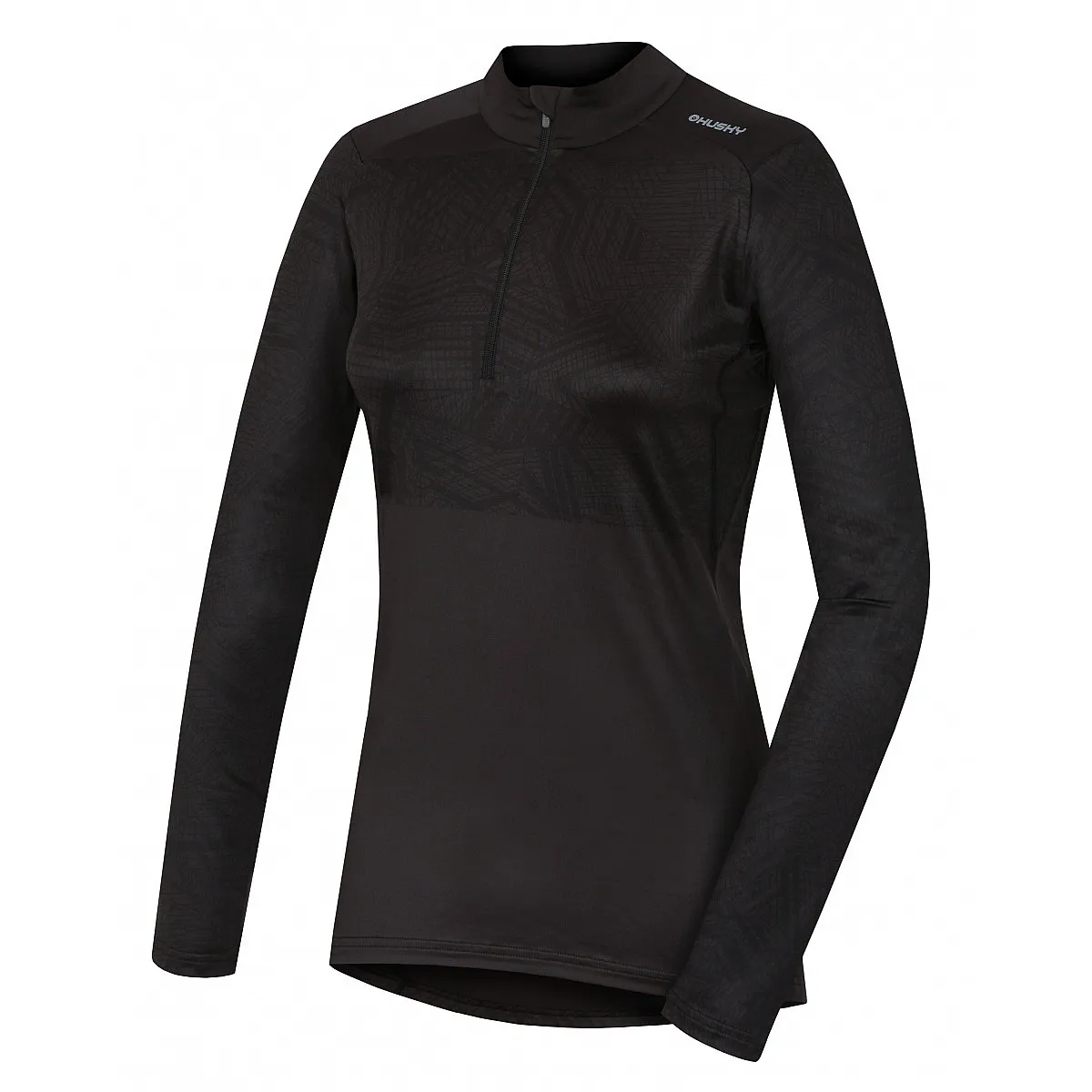 T-Shirt Husky Active Winter Zip LS - Black - women´s