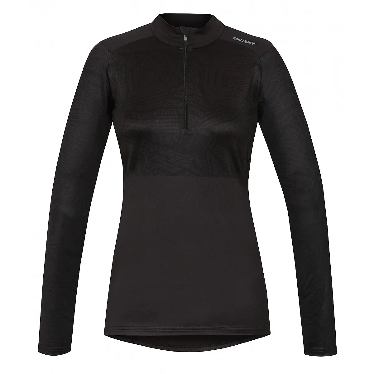 T-Shirt Husky Active Winter Zip LS - Black - women´s