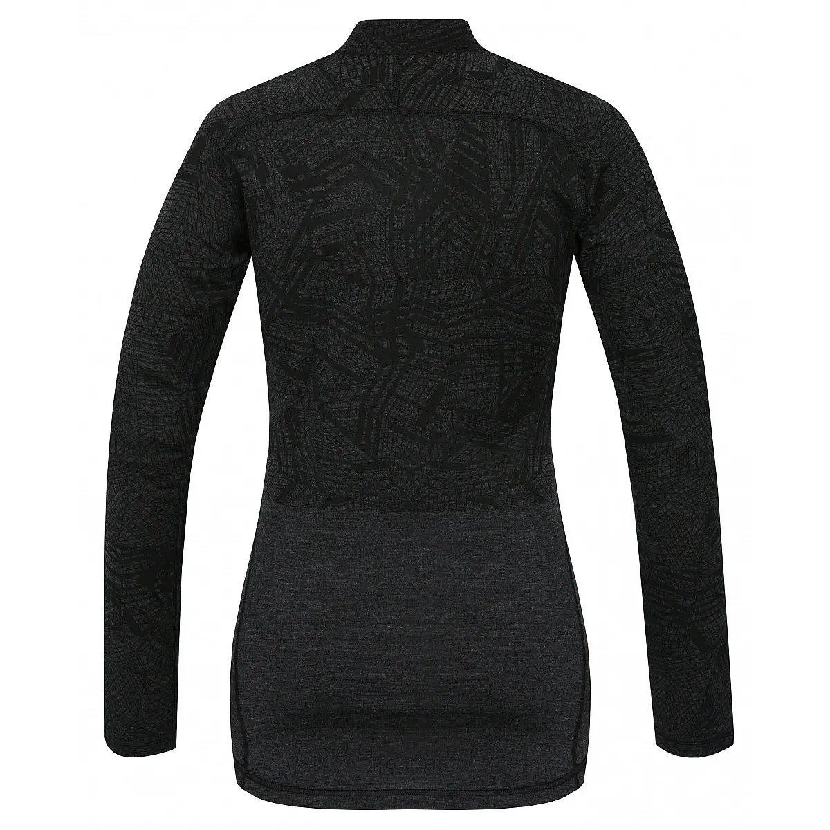 T-Shirt Husky Merino 100 Zip LS - Black - women´s