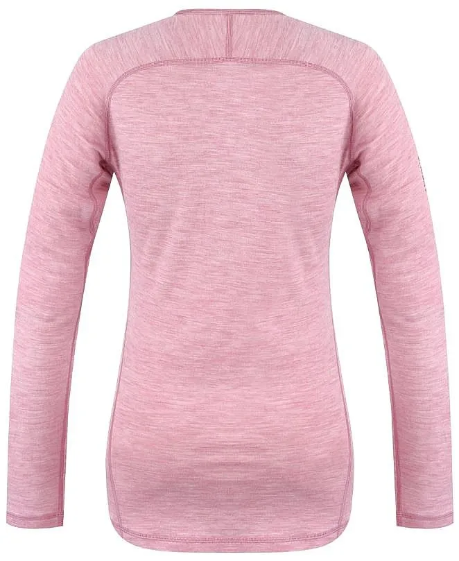 T-Shirt Husky Merino Merow Zip LS - Faded Pink - women´s