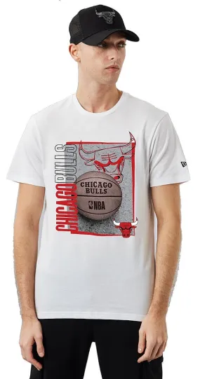 T-Shirt New Era Hoop Graphic NBA Chicago Bulls - White/Fade/Dark Red - men´s