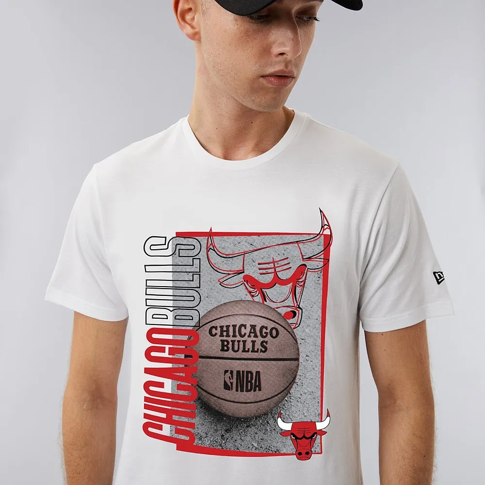 T-Shirt New Era Hoop Graphic NBA Chicago Bulls - White/Fade/Dark Red - men´s