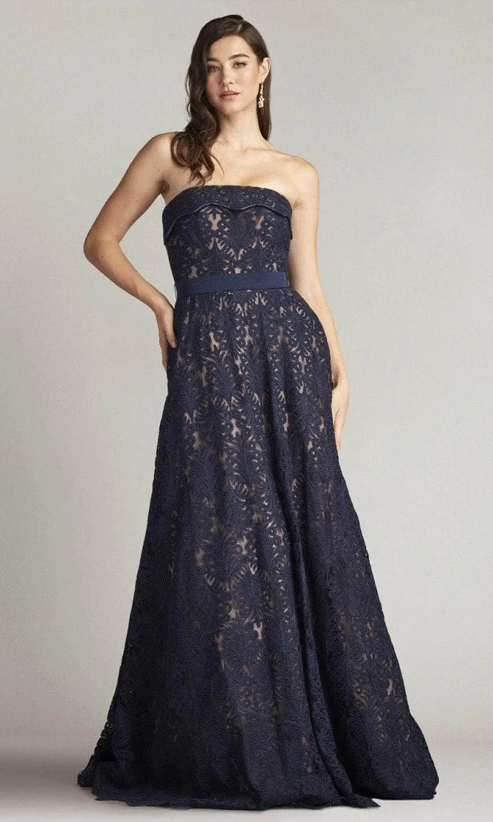 Tadashi Shoji CDY24060LX - Strapless Embroidered Evening Gown