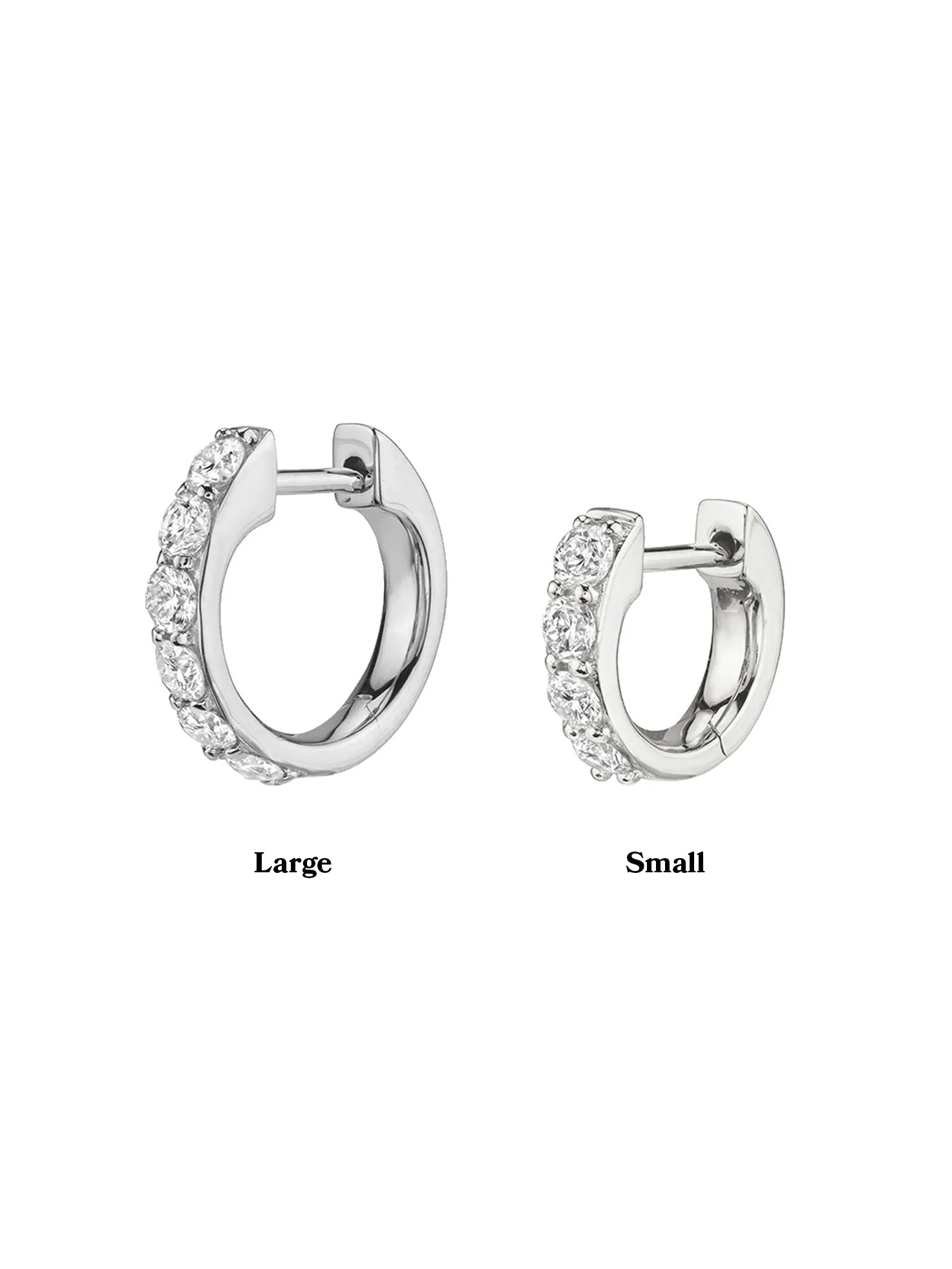 The Large Biggie - White Diamond / 14k White Gold