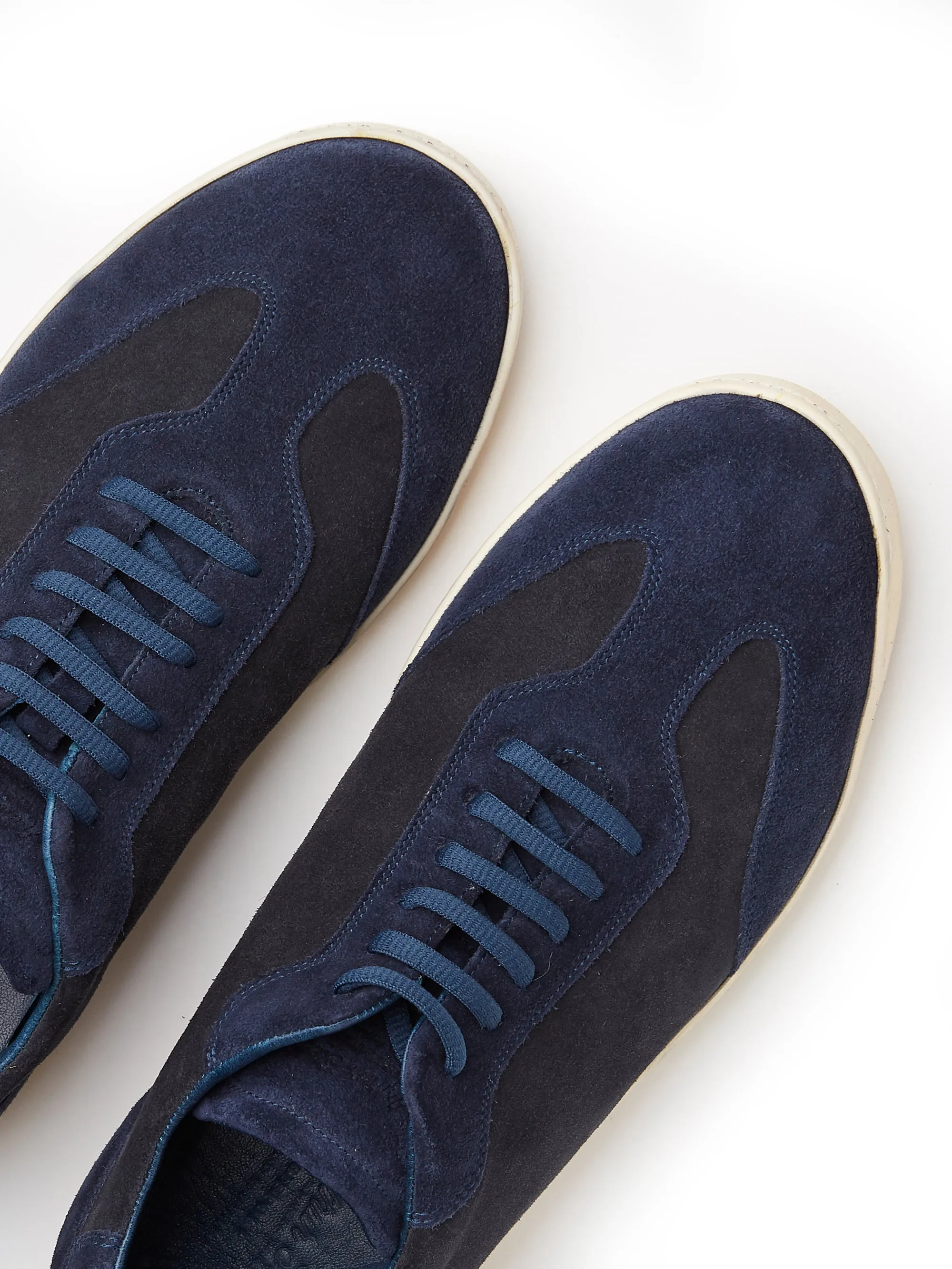 The Raf Sneaker in Two Tone Midnight & Navy Suede