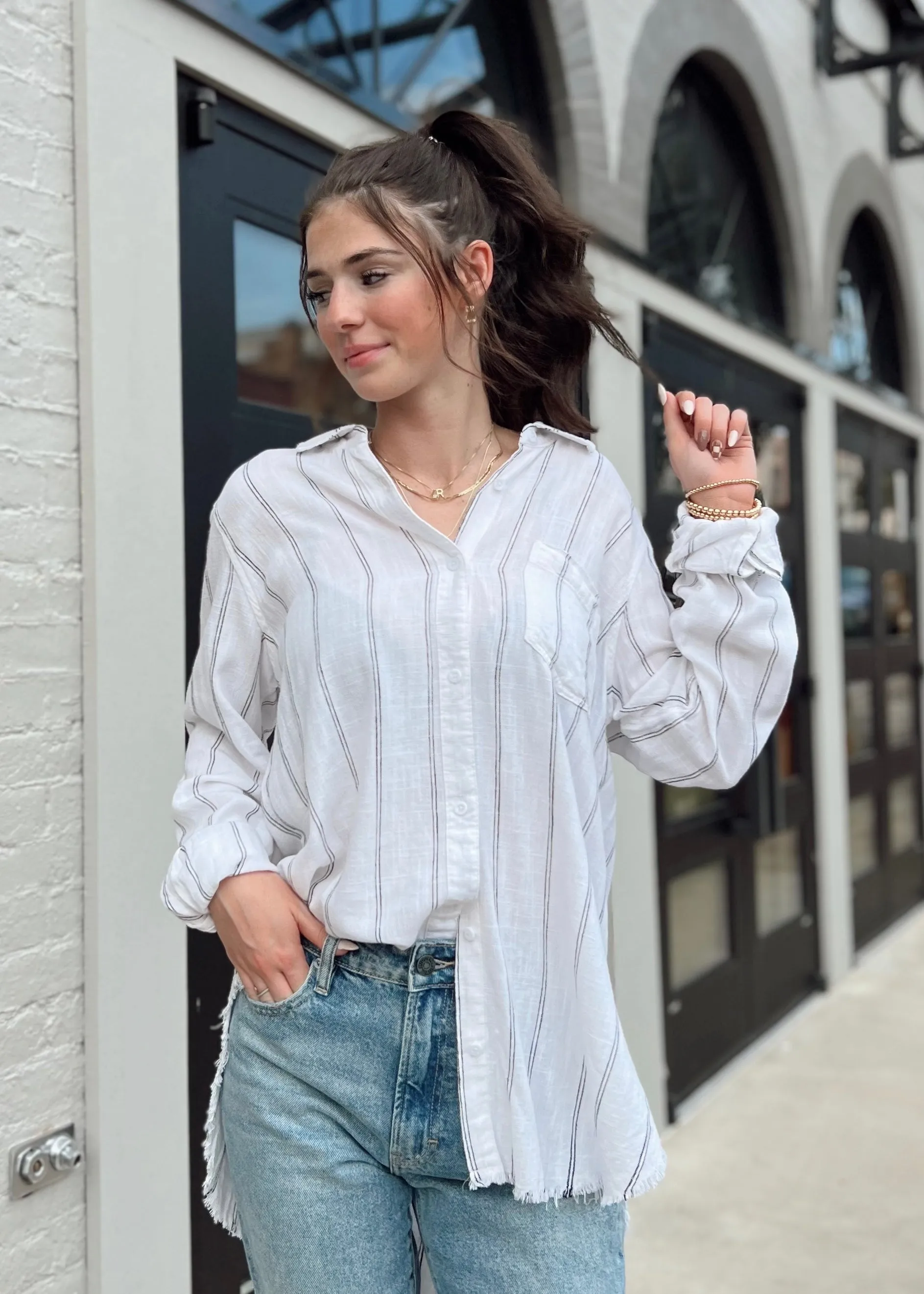 Thread & Supply Day Drifter Tunic | Double Pinstripe