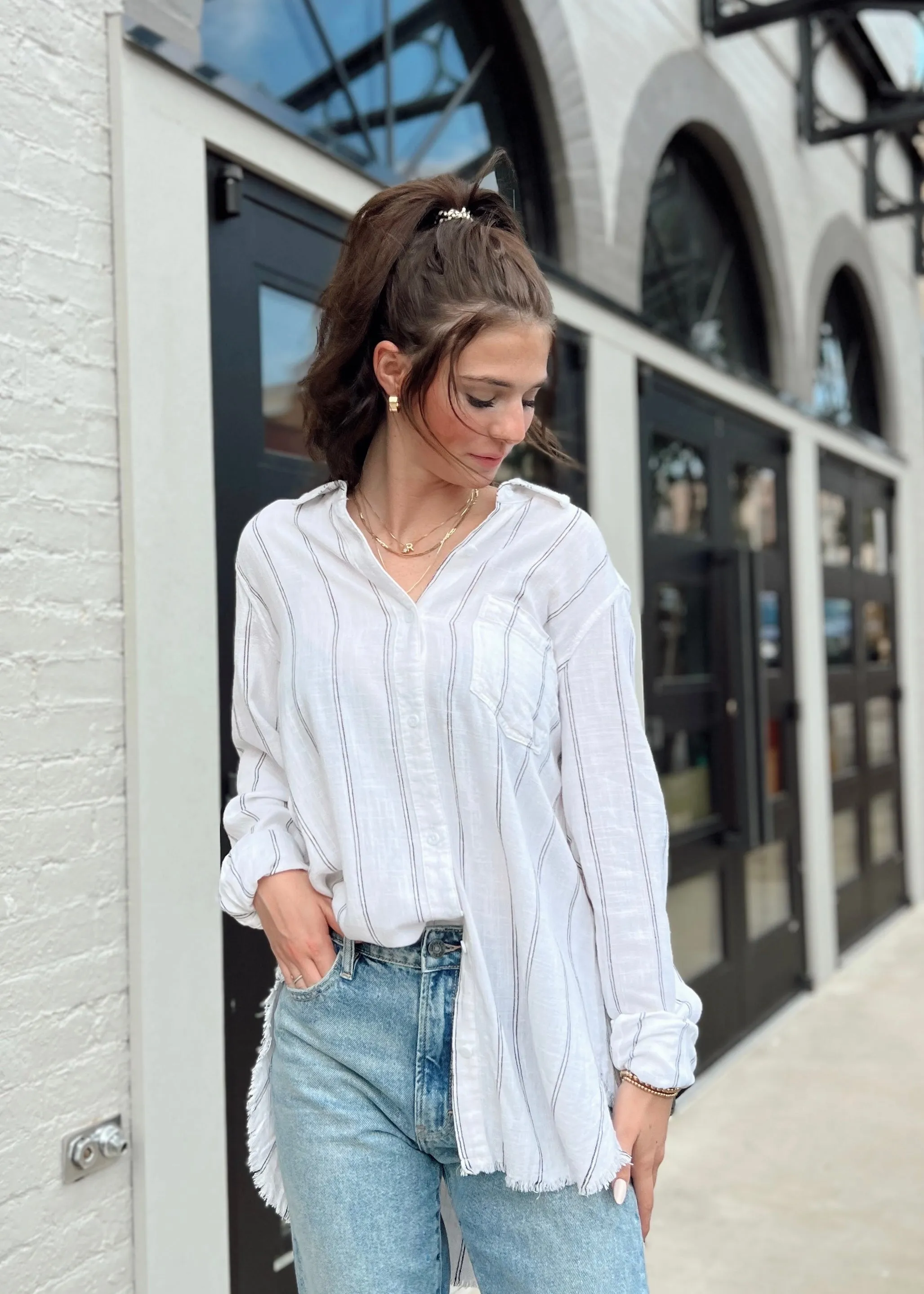 Thread & Supply Day Drifter Tunic | Double Pinstripe