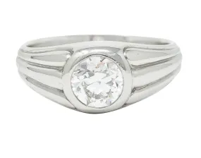 Tiffany & Co. Art Deco 1.50 CTW Diamond Platinum Men's Vintage Engagement Ring