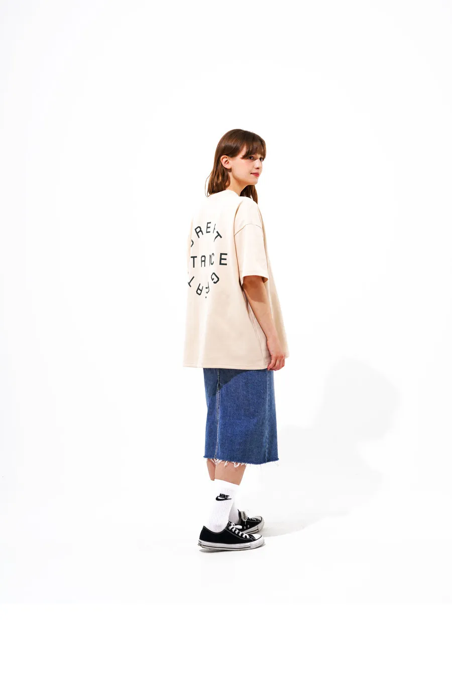 TWN  |Crew Neck Unisex Street Style Cotton Short Sleeves Logo