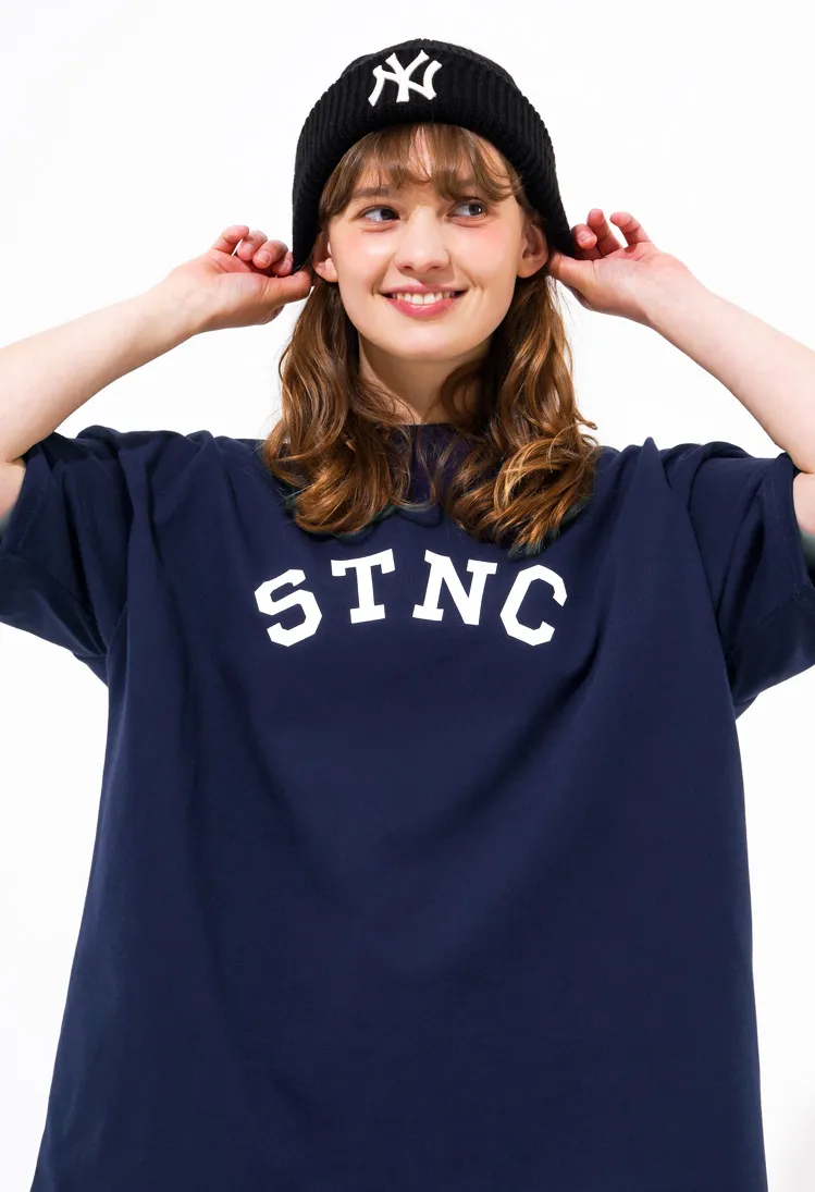 TWN  |Crew Neck Unisex Street Style Cotton Short Sleeves Logo