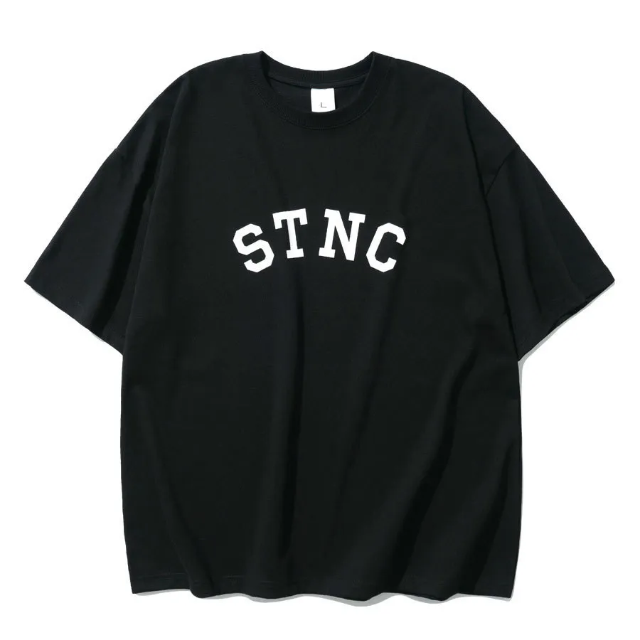 TWN  |Crew Neck Unisex Street Style Cotton Short Sleeves Logo