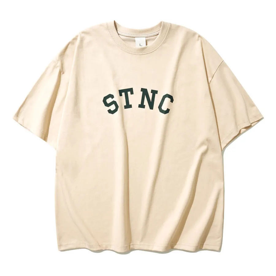 TWN  |Crew Neck Unisex Street Style Cotton Short Sleeves Logo