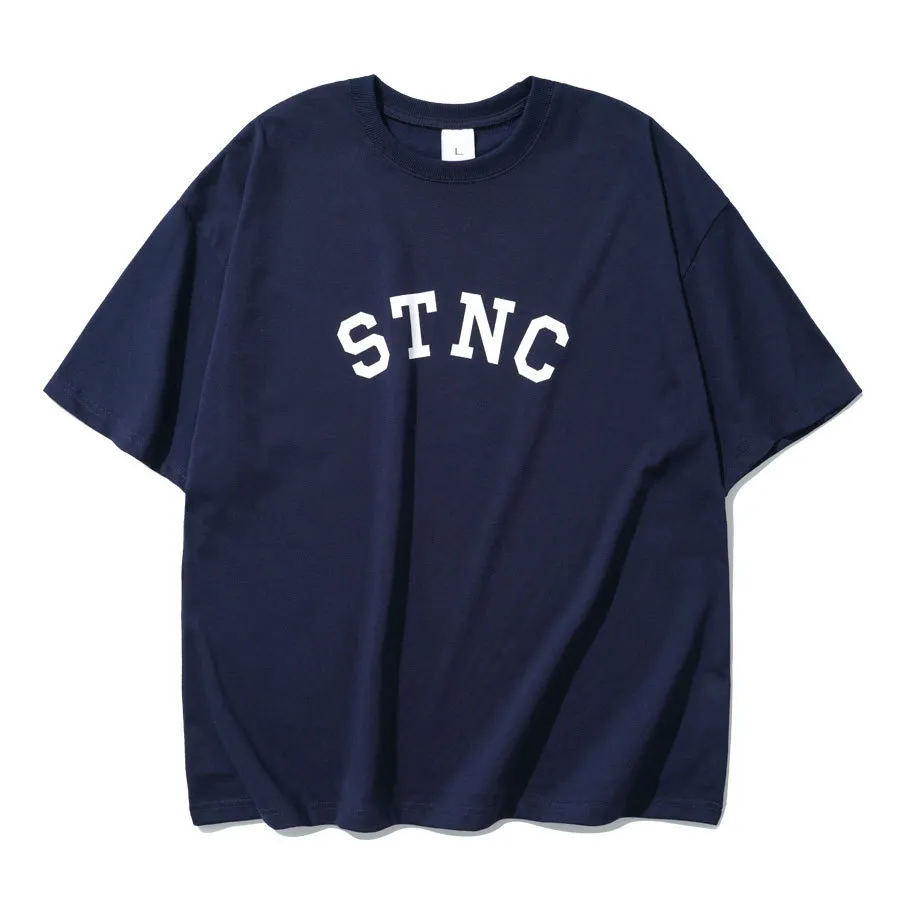 TWN  |Crew Neck Unisex Street Style Cotton Short Sleeves Logo